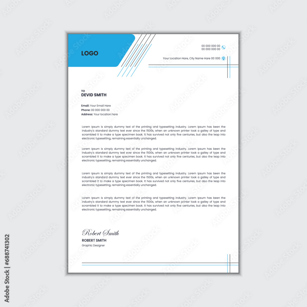 Abstract Letterhead Design, Modern Business Letterhead Design Template Abstract Letterhead Design, Modern Business Letterhead Design Template
