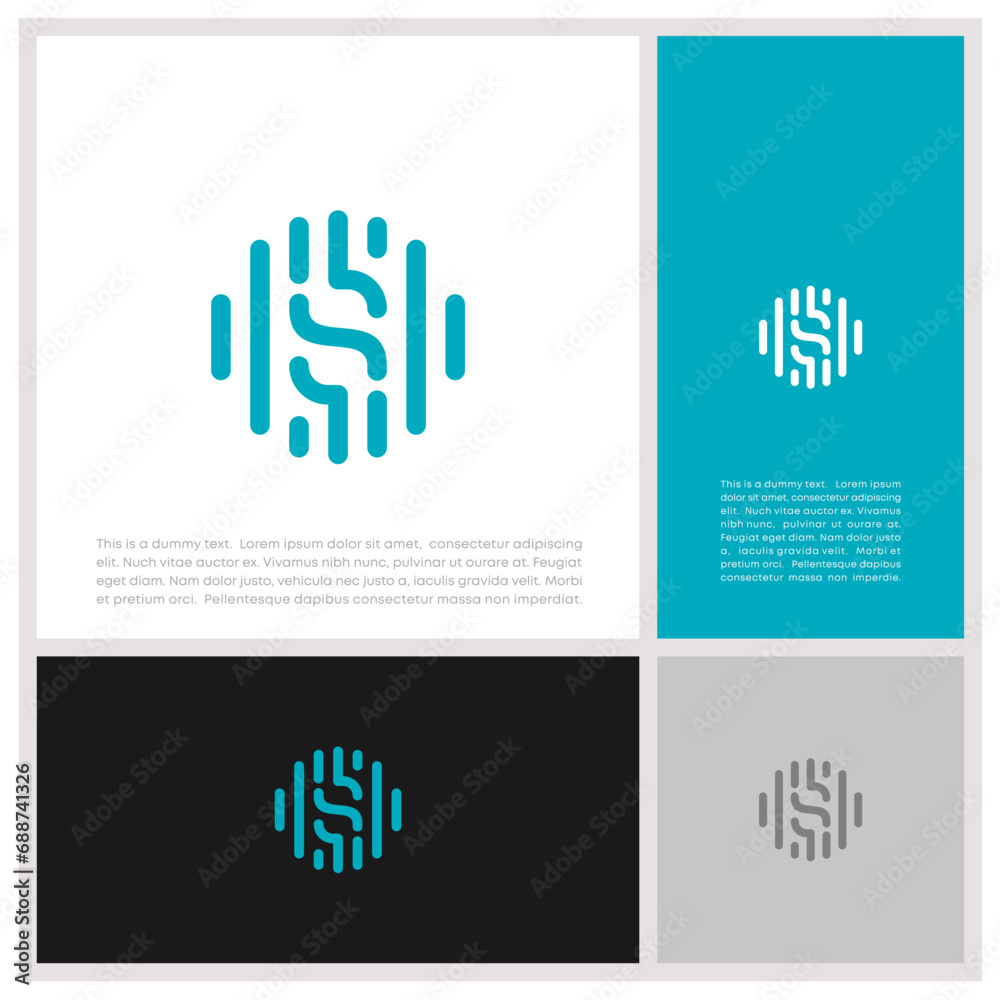 Obraz premium Initials S logo design. Initial Letter Logo. Innovative high tech logo template.