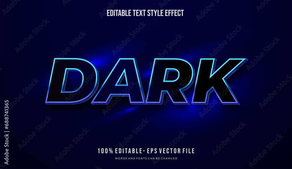 Obraz premium Editable text effect futuristic dark shiny color. Text style effect. Editable fonts vector files.