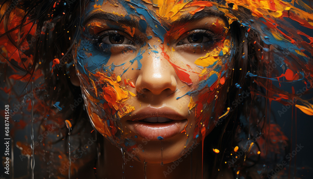 Obraz premium portrait of a girl with a painted face