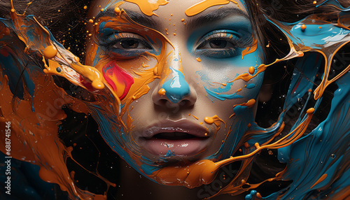 portrait of a woman with colors