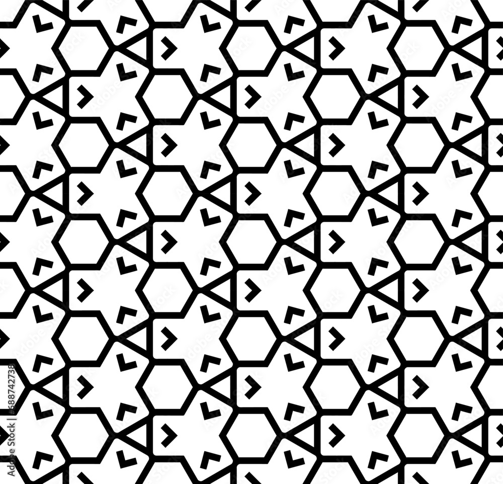 Black and white seamless abstract pattern. Background and backdrop. Grayscale ornamental design. Mosaic ornaments. Vector graphic illustration. EPS10. Black and white seamless abstract pattern. Background and backdrop. Grayscale ornamental design. Mosaic ornaments. Vector graphic illustration. EPS10.
