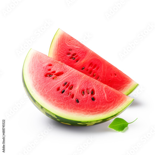 Sliced of watermelon isolated on white background.