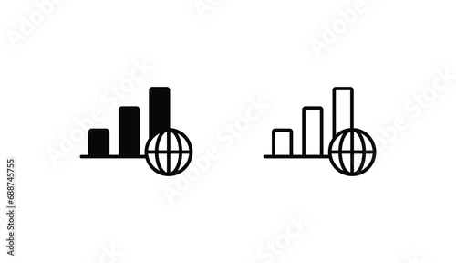 World Wide Growth icon design with white background stock illustration