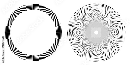 Halftone circular dotted frame set. Circle dots isolated on white background. Logo design element for medical, care, cosmetics. Round the border using halftone circle dots logo arts 