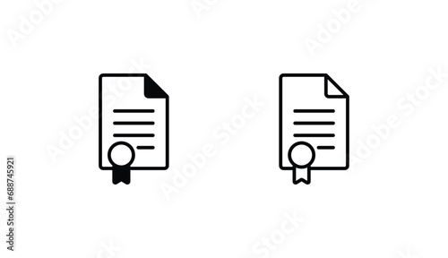 Certificate icon design with white background stock illustration © Graphics