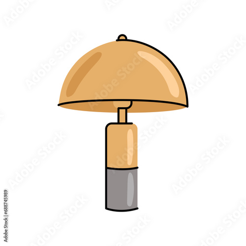 Desk lamp for flowers flat element. Interior decor. Vector isolated sign.