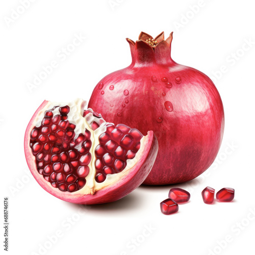 Fresh and juicy red pomegranate slices