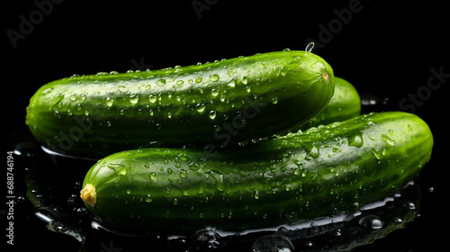 closeup of a cucumber in a drop of water