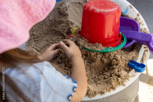 children playing with sand