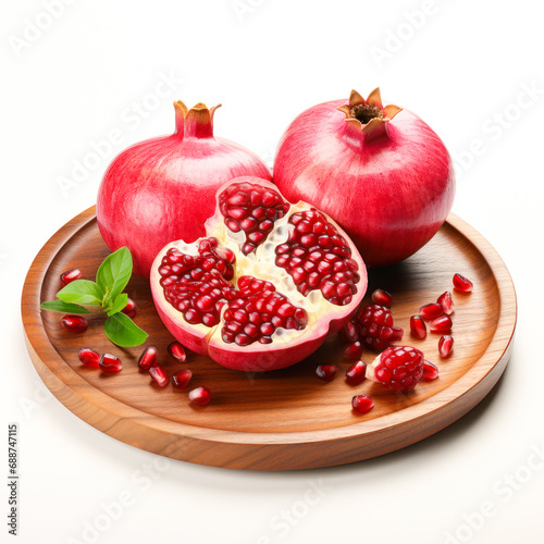 Fresh and juicy red pomegranate slices