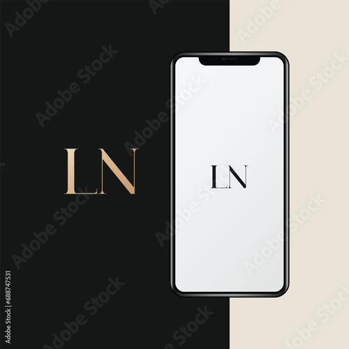 LN logo design vector image photo