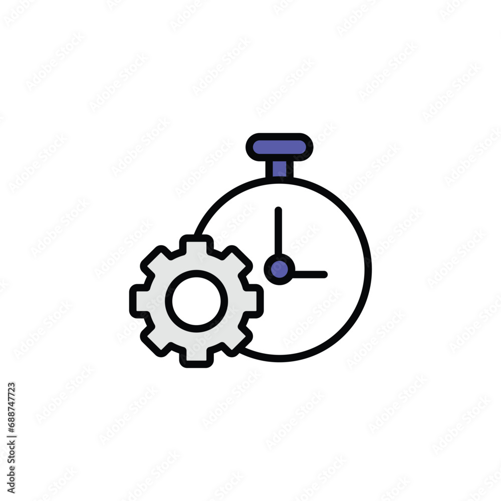 Time Management icon design with white background stock illustration Time Management icon design with white background stock illustration
