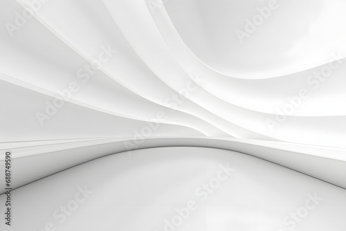 Abstract white curved architecture design with smooth lines