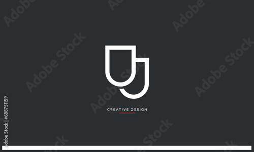 Alphabet letetrs UJ or JU logo monogram photo