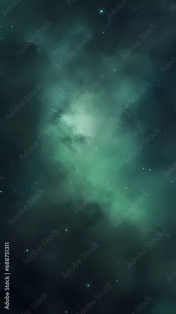 Naklejka premium Tranquil Dusk Haven: Celestial Nightfall Oasis for Serene Mobile Wallpaper, Generated by AI