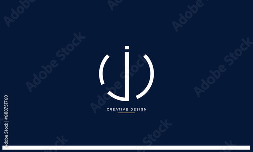 Alphabet letetrs UJ or JU logo monogram photo