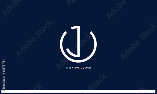 Alphabet letetrs UJ or JU logo monogram photo