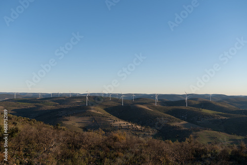  Harmony on the Hill  Wind Farm Against the Blue Sky 