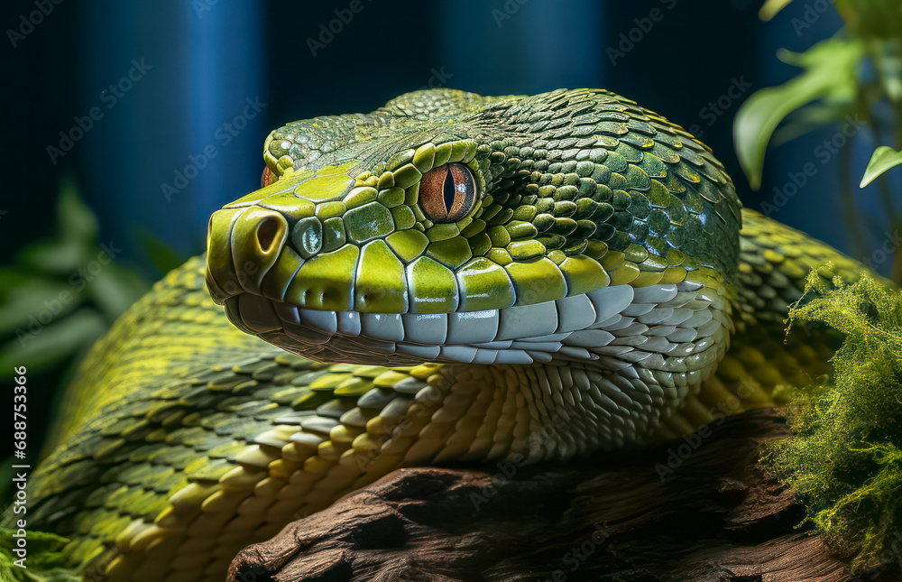 Fototapeta premium Giftschlange, Grüne Mamba, Generative AI