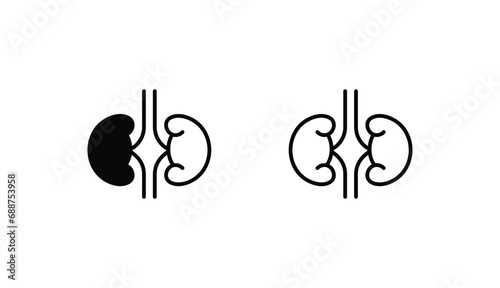 Kidnies icon design with white background stock illustration photo