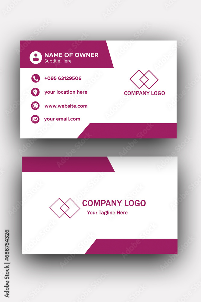 Naklejka premium Light purple business card