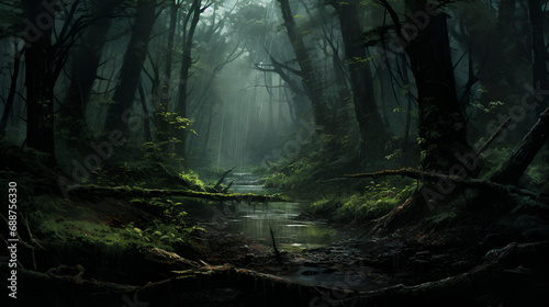 a deep dark forest
