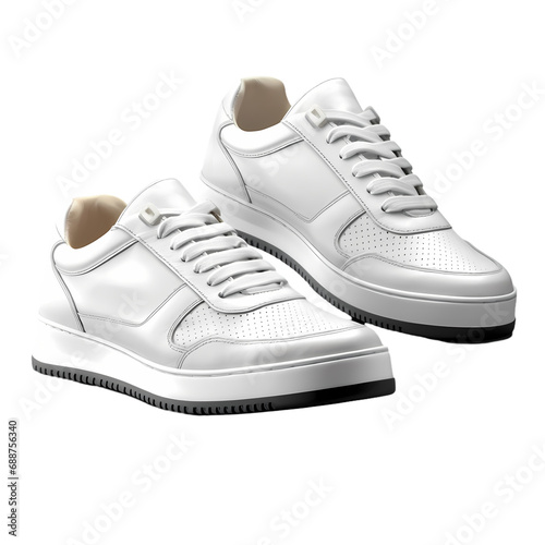 White sneakers isolated on transparent background