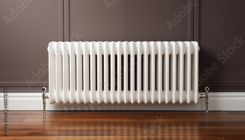 radiator near the wall. heating in the apartment.