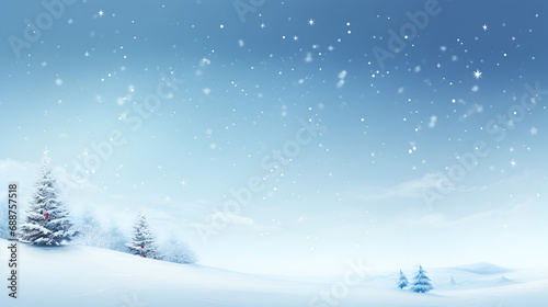 Christmas, snow falling in the sky, minimal, simple landscape, no structures © l1gend