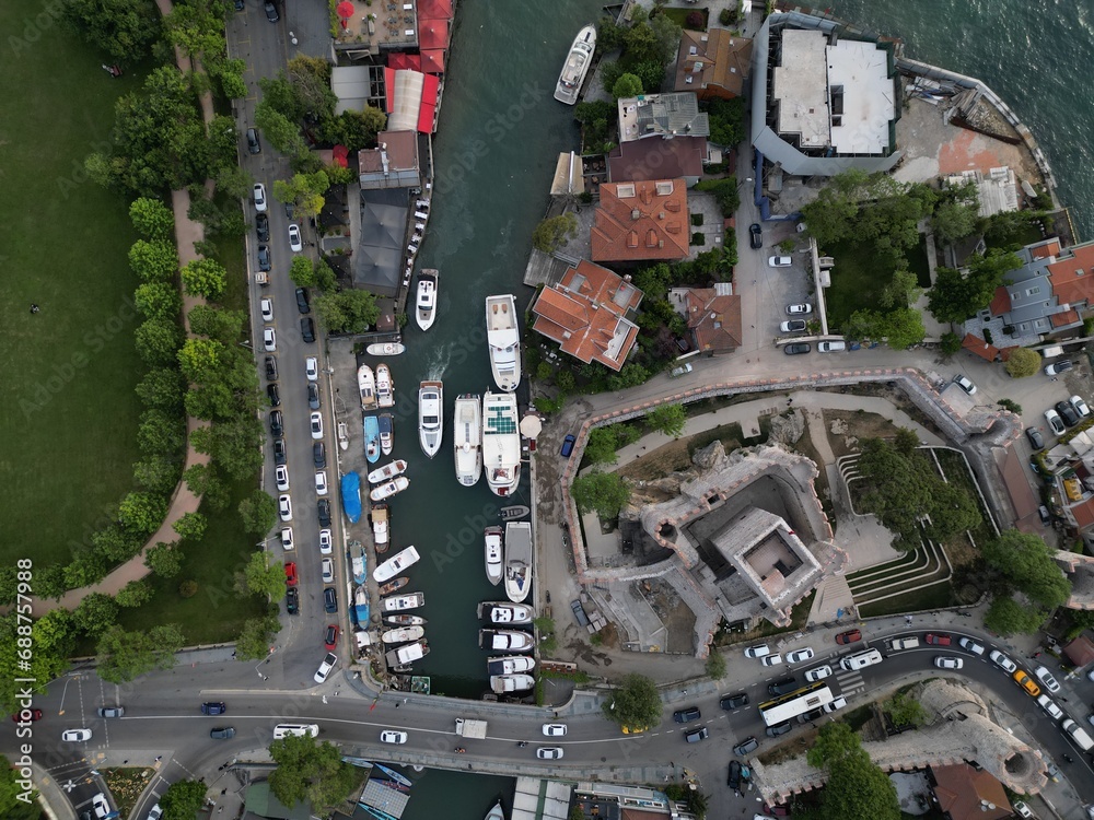  Anatolian fortress near the Bosphorus bridge - aerial photo