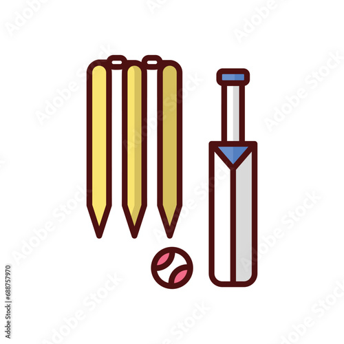 Cricket icon vector stock illustration