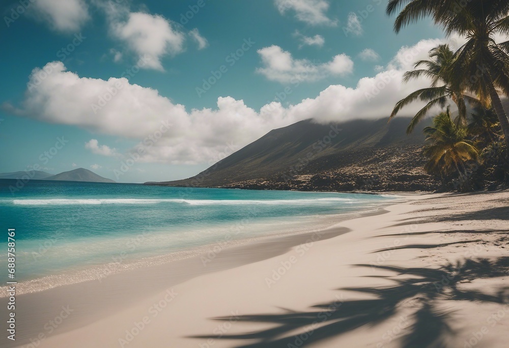 Palm Beach In Tropical Paradise - Guadalupe Island - Caribbean