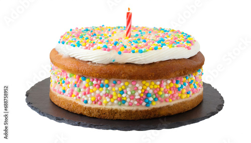 Birthday cake isolated on white background  cutout