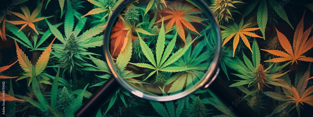 hemp under a magnifying glass.