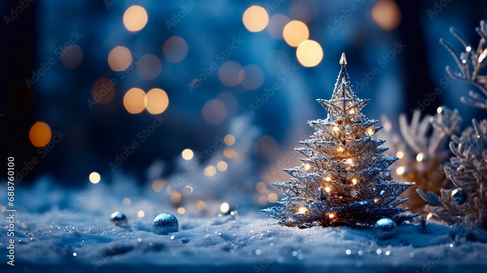 christmas tree with lights, generative ai