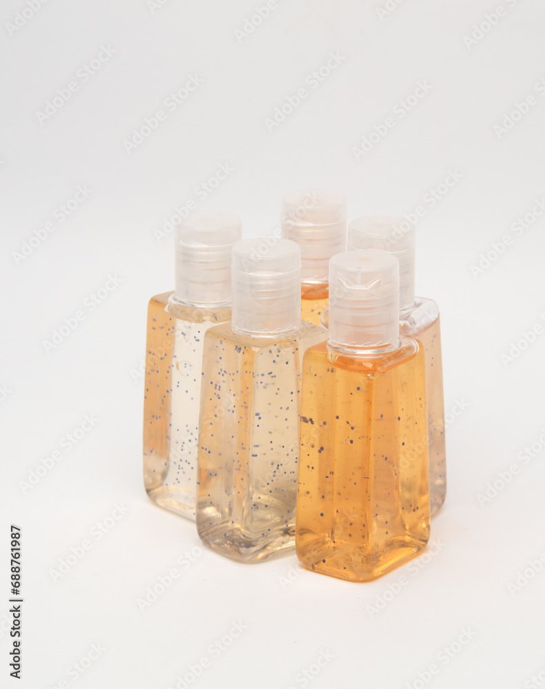 Antiseptic bottles isolated on white background Antiseptic bottles isolated on white background