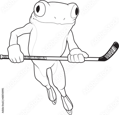 Photography Frog Ice hockey Ice hockey stick Sports Animal Vector Graphic Art Illustration