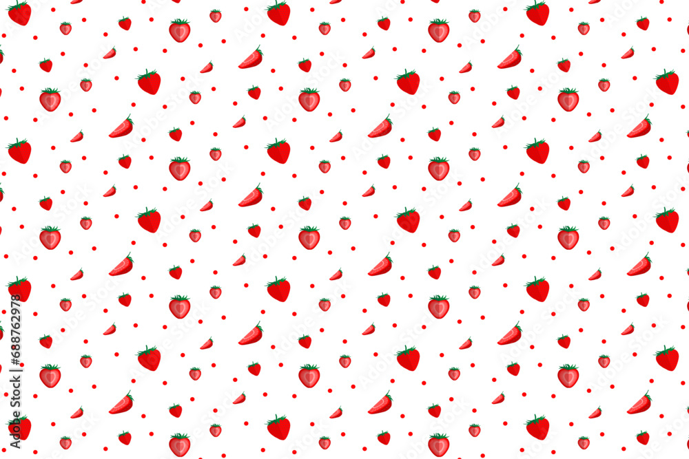 strawberry fruit pattern background for fabric prints, paper prints, poster designs, screens, wrapping paper, banner backgrounds, etc