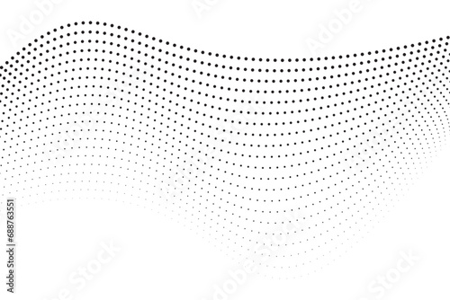 Wavy Abstract halfton pattern dot background texture overlay grunge distress  linear vector. Vector dots halftone .Technology  Background