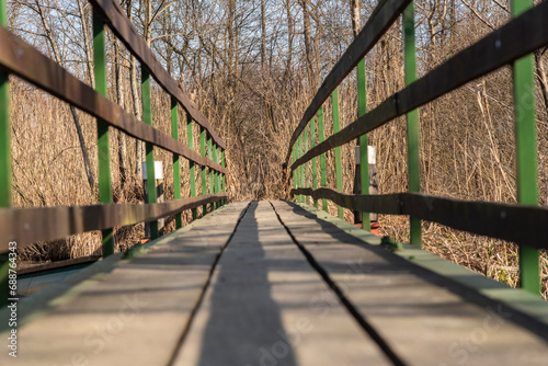 Bridge in Hotisko jezero, early spring near Hotiza photo