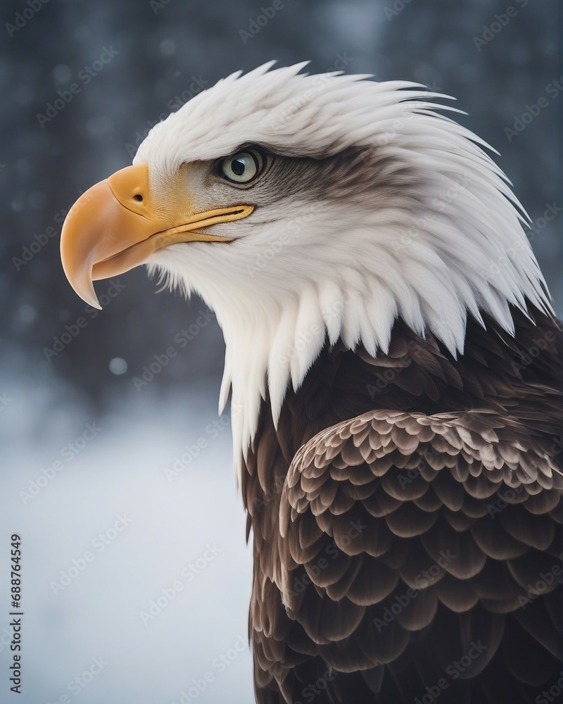 Obraz premium Portrait of the the bald eagle at winter