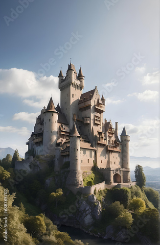 A beautiful castle with beautiful nature background.