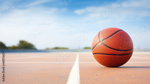 basketball ball on the floor in the stadium