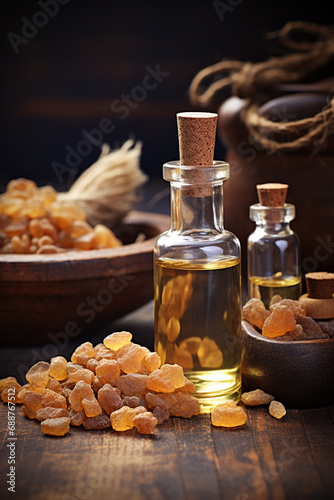 bottle, jar of essential oil extract frankincense photo