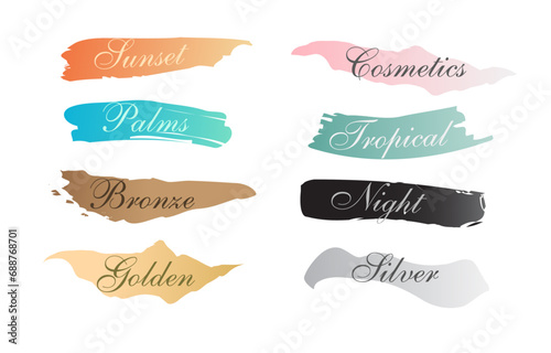 Watercolor strokes background and sample text frame isolated set photo