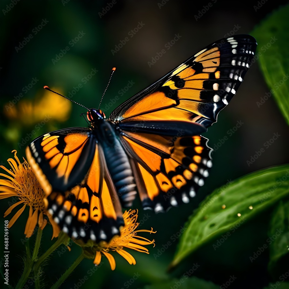 Fototapeta premium butterfly on a flower generative AI tool