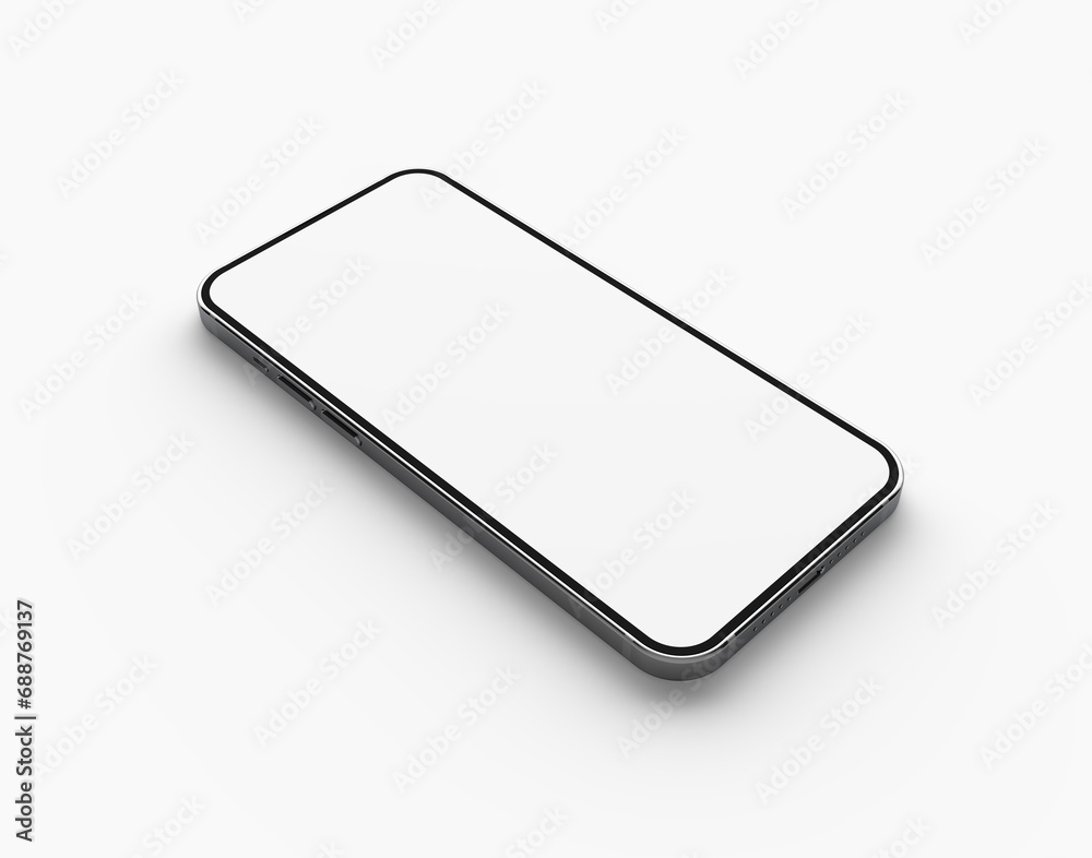 High quality smartphone mockup 3D Rendering
Smartphone template with blank screen on white background High quality smartphone mockup 3D Rendering
Smartphone template with blank screen on white background