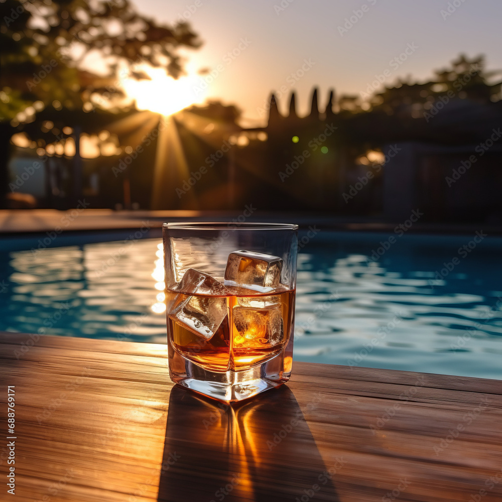 drinks by the pool