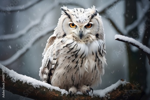 Hyperrealistic photo of Winter Wildlife. Award winning photohraphy, evening, snow, crisp photo